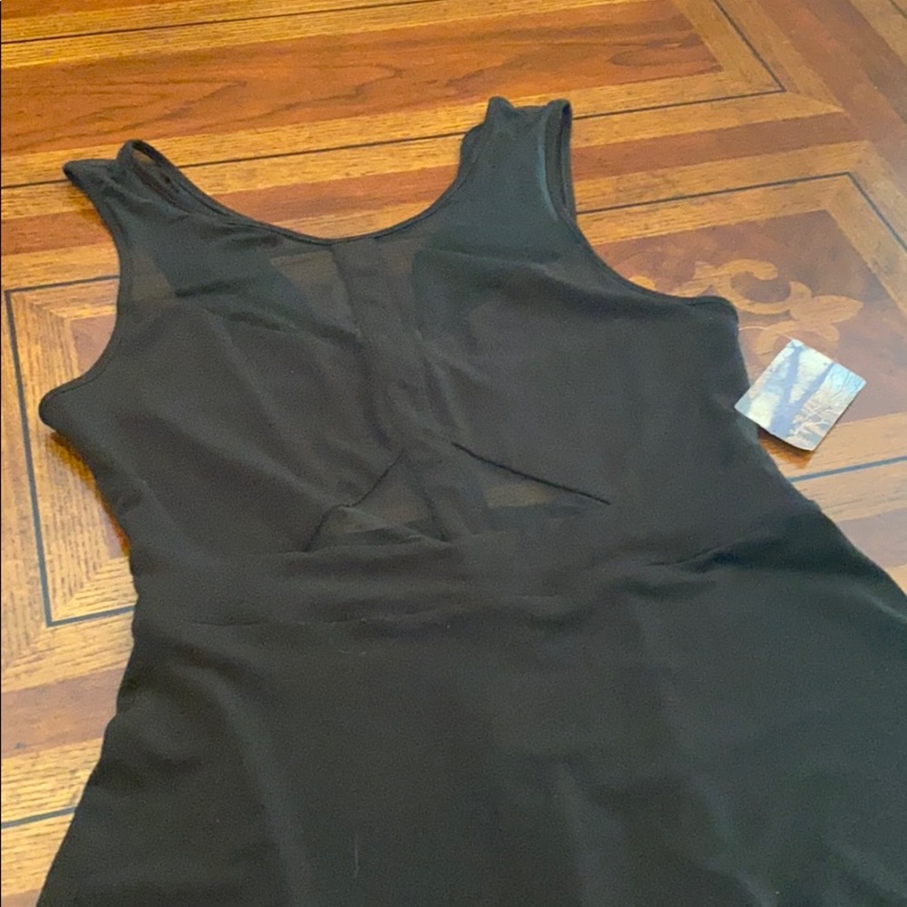 Silence + Noise Black Dress with Sheer Panels